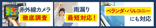 赤外線カメラ 徹底調査 雨漏り 即日 駆けつけ！