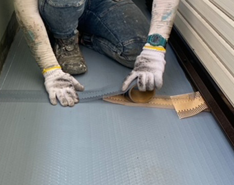 通気緩衝シートジョイント処理