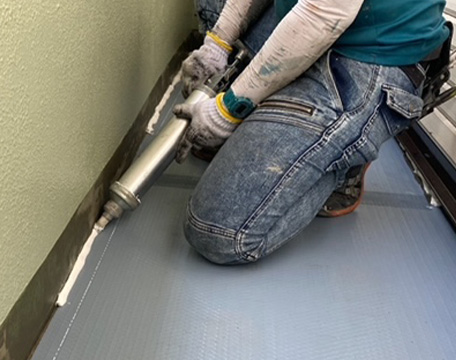 通気緩衝シートシーリング処理