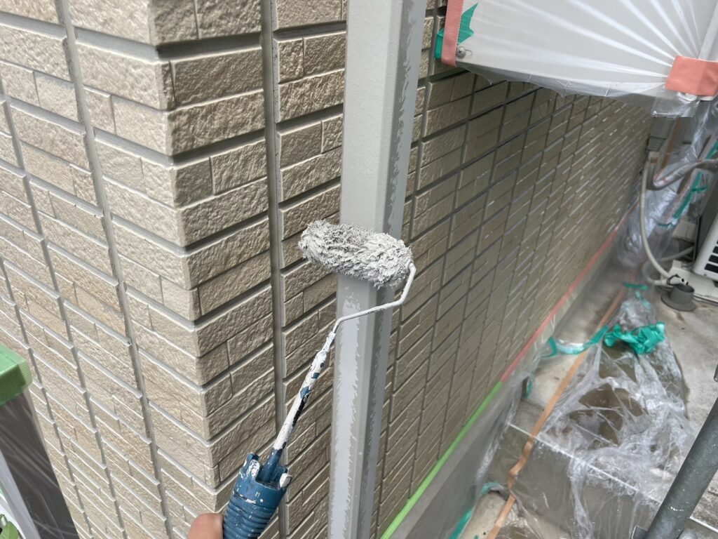 塗装１回目(縦樋)